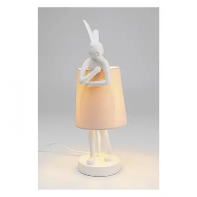 KARE Design Stolní lampa Animal Rabbit - bílorůžová 50cm