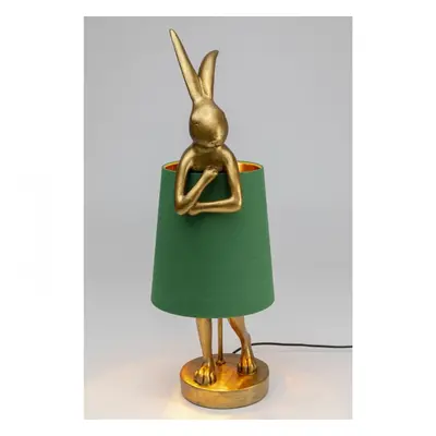 KARE Design Stolní lampa Animal Rabbit - zlatozelená, 68cm