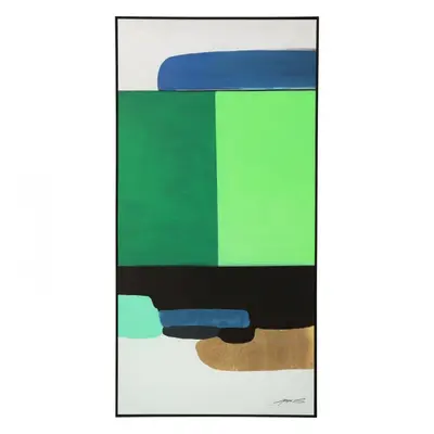 KARE Design Zarámovaný obraz Abstract Shapes - zelený, 143x73cm