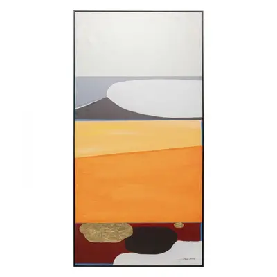 KARE Design Zarámovaný obraz Abstract Shapes - oranžový, 143x73cm