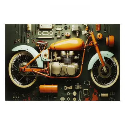 KARE Design Skleněný obraz Garage Motorbike 60x80cm