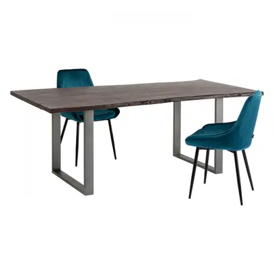 KARE Design Stůl Harmony Walnut 200×100 cm - surová ocel