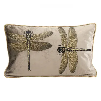 KARE Design Dekorativní polštář Glitter Dragonfly - hnědý, 50x30cm