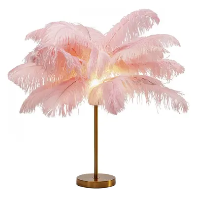 KARE Design Stolní lampa Feather Palm - růžová, 60cm