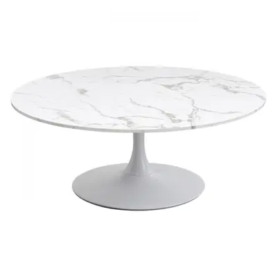 KARE Design Konferenční stolek Schickeria Marble bílý Ø110cm