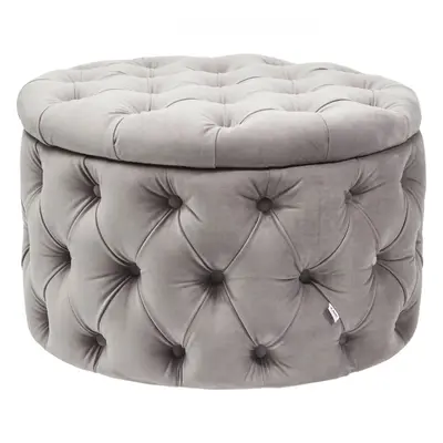 KARE Design Šedý taburet Desire Round Velvet