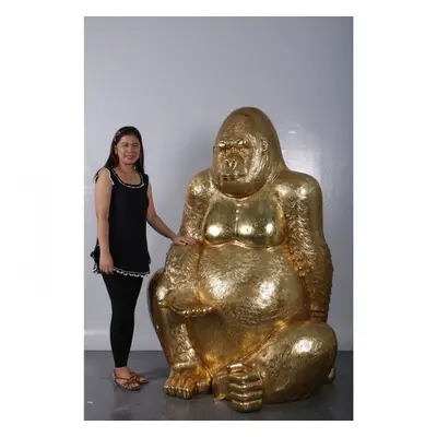 KARE Design Dekorační figurka Gorilla Gold XL 180cm