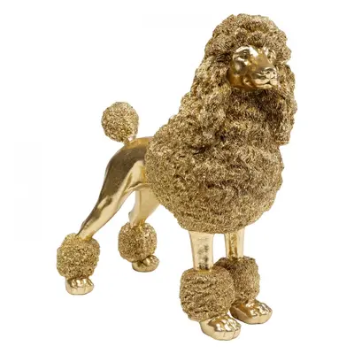 KARE Design Soška Pes Poodle - zlatá, 34cm