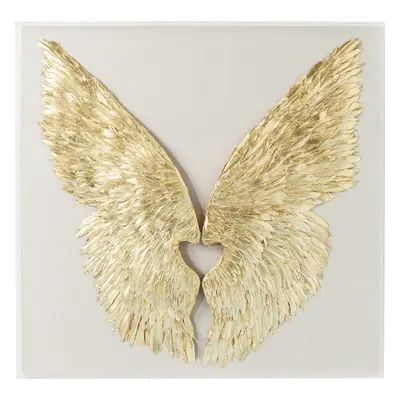 KARE Design Nástěnná dekorace Wings Gold 120×120 cm