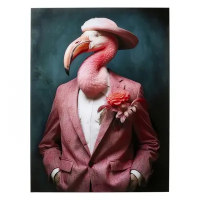 KARE Design Skleněný obraz Mister Flamingo 120x160cm