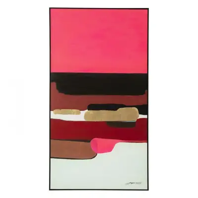 KARE Design Zarámovaný obraz Abstract Shapes - růžový, 73x143cm