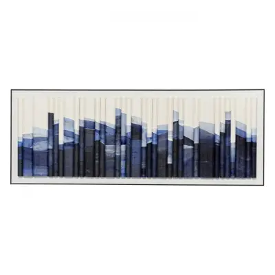 KARE Design Zarámovaný obraz Shadow Skyline Blue 160x60cm