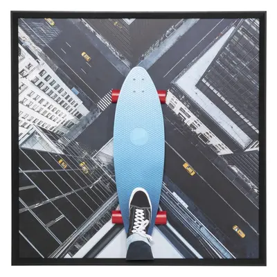 KARE Design Zarámovaný obraz Skyline Skater 149x149cm