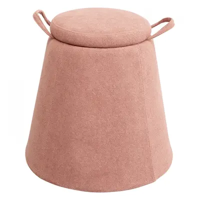 KARE Design Stolička s úložným prostorem Thimble - růžová, Ø51cm