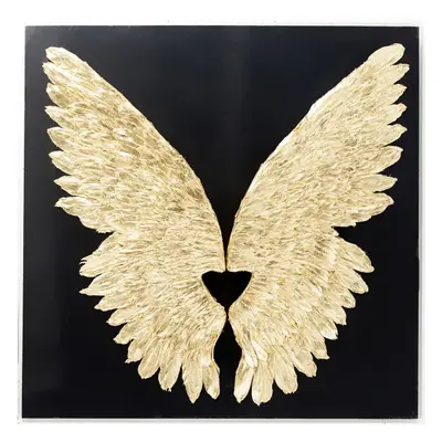 KARE Design Nástěnná dekorace Wings Gold 120×120 cm