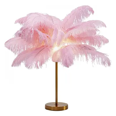 KARE Design Stolní lampa Feather Palm - růžová, 60cm