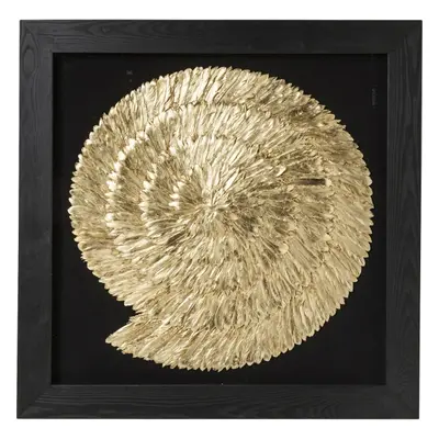 KARE Design Obraz plastika Golden Snail 120x120cm