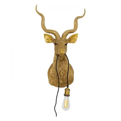 KARE Design Nástěnná lampa Animal Goat - zlatá, 45x74cm