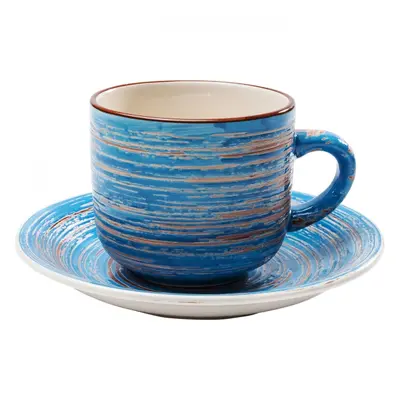 KARE Design Šálek s podšálkem Swirl Blue