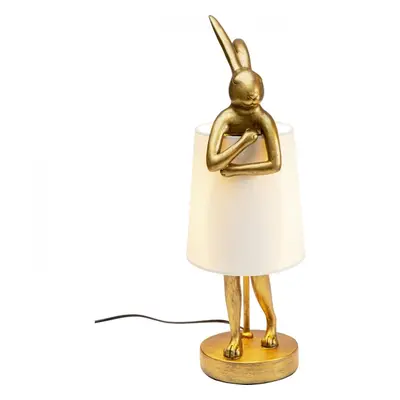 KARE Design Stolní lampa Animal Rabbit - zlatobílá, 50cm