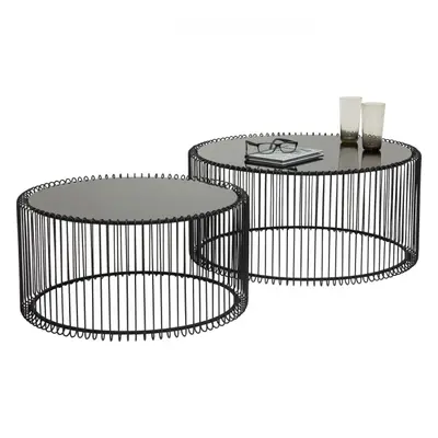 KARE Design Konferenční stolek Wire Black (2/Set)