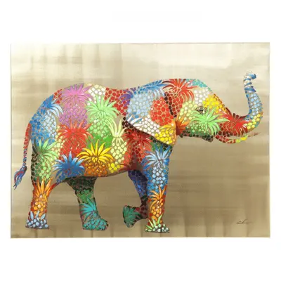 KARE Design Obraz na plátně Flower Elefant 90×120cm