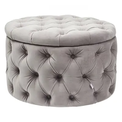 KARE Design Šedý taburet Desire Round Velvet