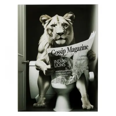 KARE Design Skleněný obraz Bath Lioness 60x80cm