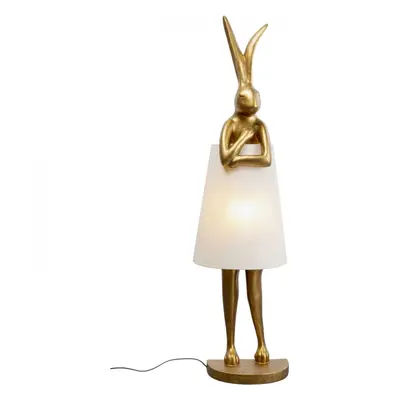 KARE Design Stojací lampa Animal Rabbit zlatá/bílá 150cm