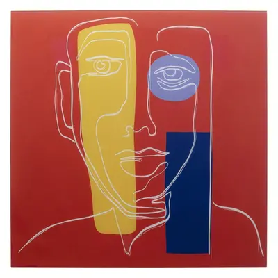 KARE Design Skleněný obraz Art Face Red 100x100cm