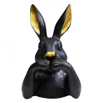 KARE Design Soška Sweet Rabbit - černá, 23cm