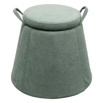 KARE Design Stolička s úložným prostorem Thimble - zelená , Ø51cm