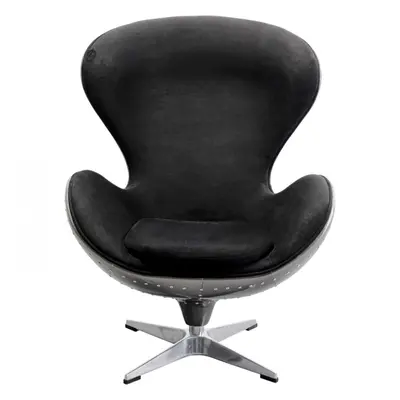 KARE Design Otočné křeslo Lounge Black Gun Metal