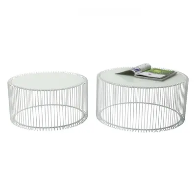 KARE Design Konferenční stolek Wire White (2/Set)