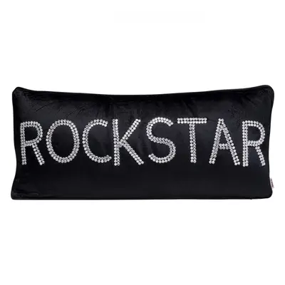 KARE Design Dekorativní polštář Beads Rockstar - černý, 35x80cm