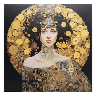 KARE Design Skleněný obraz Art Nouveau Lady 3D 120x120cm