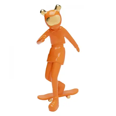 KARE Design Soška Skating Astronaut - oranžová, 33cm