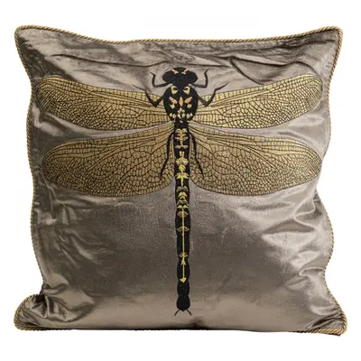 KARE Design Dekorativní polštář Glitter Dragonfly - hnědý, 40x40cm