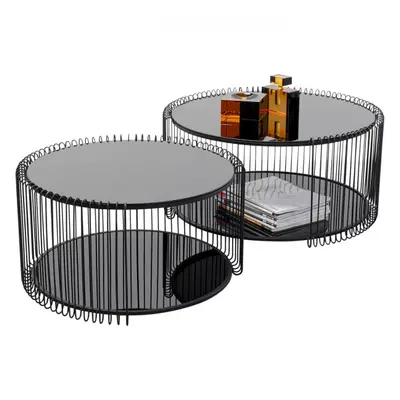 KARE Design Konferenční stolek Wire Double černý (set 2 kusů)