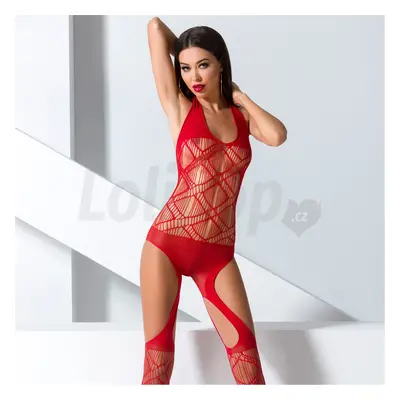 Červený bodystocking BS060