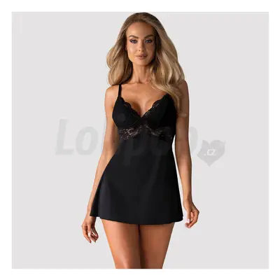 Obsessive 810-BAB Babydoll & Thong Black