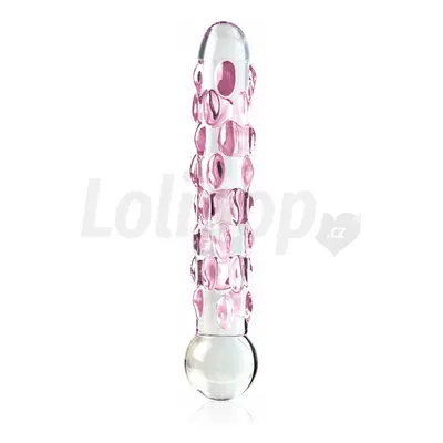 Icicles No. 7 skleněné dildo s perličkami