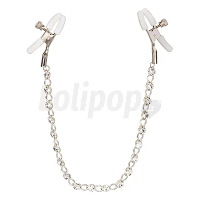 California Exotics Crystal Chain Nipple Clamps Silver