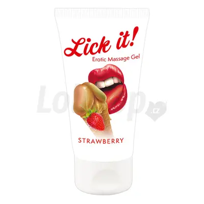 Lick-it 2v1 masážní lubrikant jahoda 50 ml