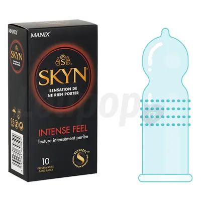 Manix Skyn Intense Feel vroubkované tenké bezlatexové kondomy 10 ks