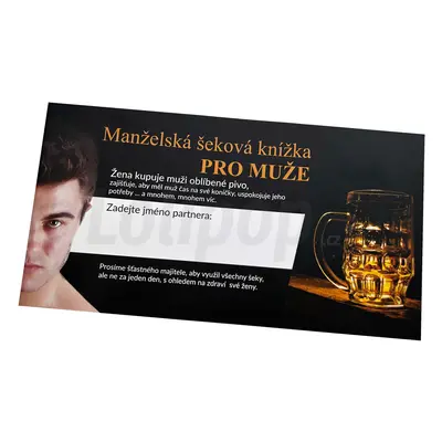 Šeková knížka pro manžela