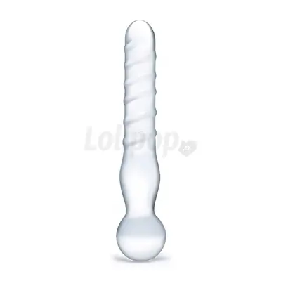 Glas Joystick Clear skleněné oboustranné dildo