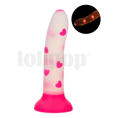 Glow In The Dark Stick Heart Dildo svítící ve tmě se srdíčky