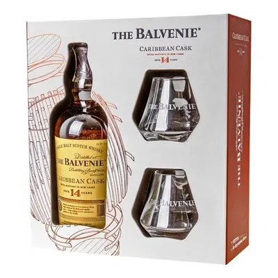 Balvenie 14y Caribbean cask + 2 skleničky 0.7l