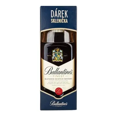 Ballantines Finest + sklenička v krabičce 0.7l